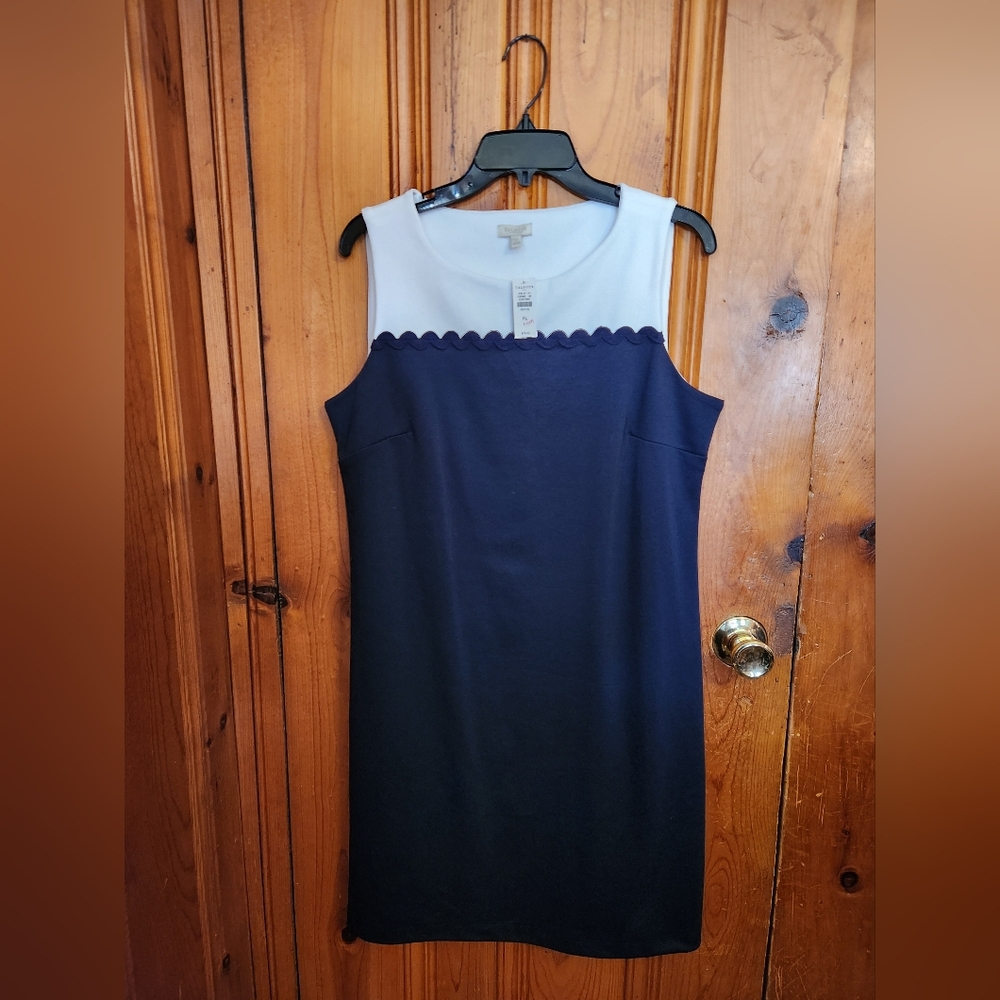 Talbots Dark Blue and White Dress